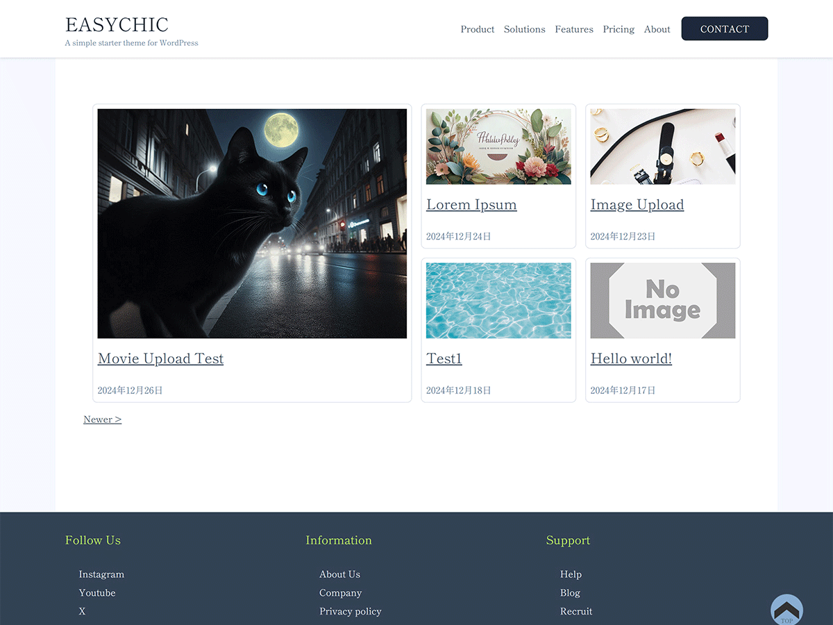 WordPressテーマ「Easychic」のサイト画面